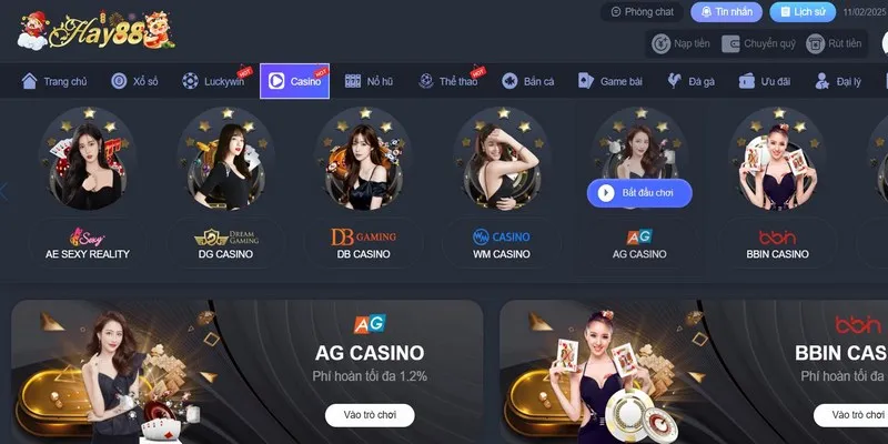 Đánh giá sơ lược về đặc điểm của sảnh AG Casino Hay88