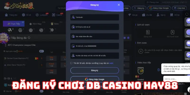 Đăng ký chơi DB casino Hay88